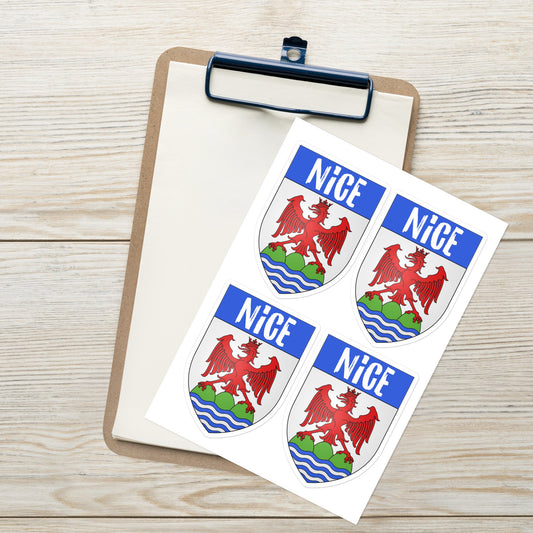 Nice Coat of Arms sticker sheet 4 pieces