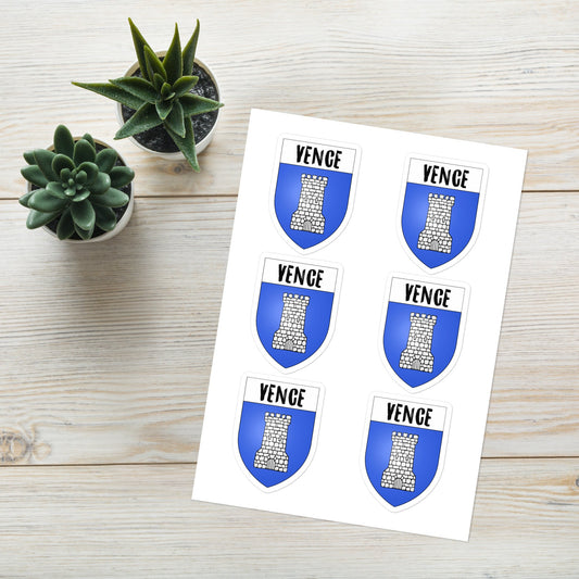 Vence Coat of Arms sticker sheet - 6 pieces