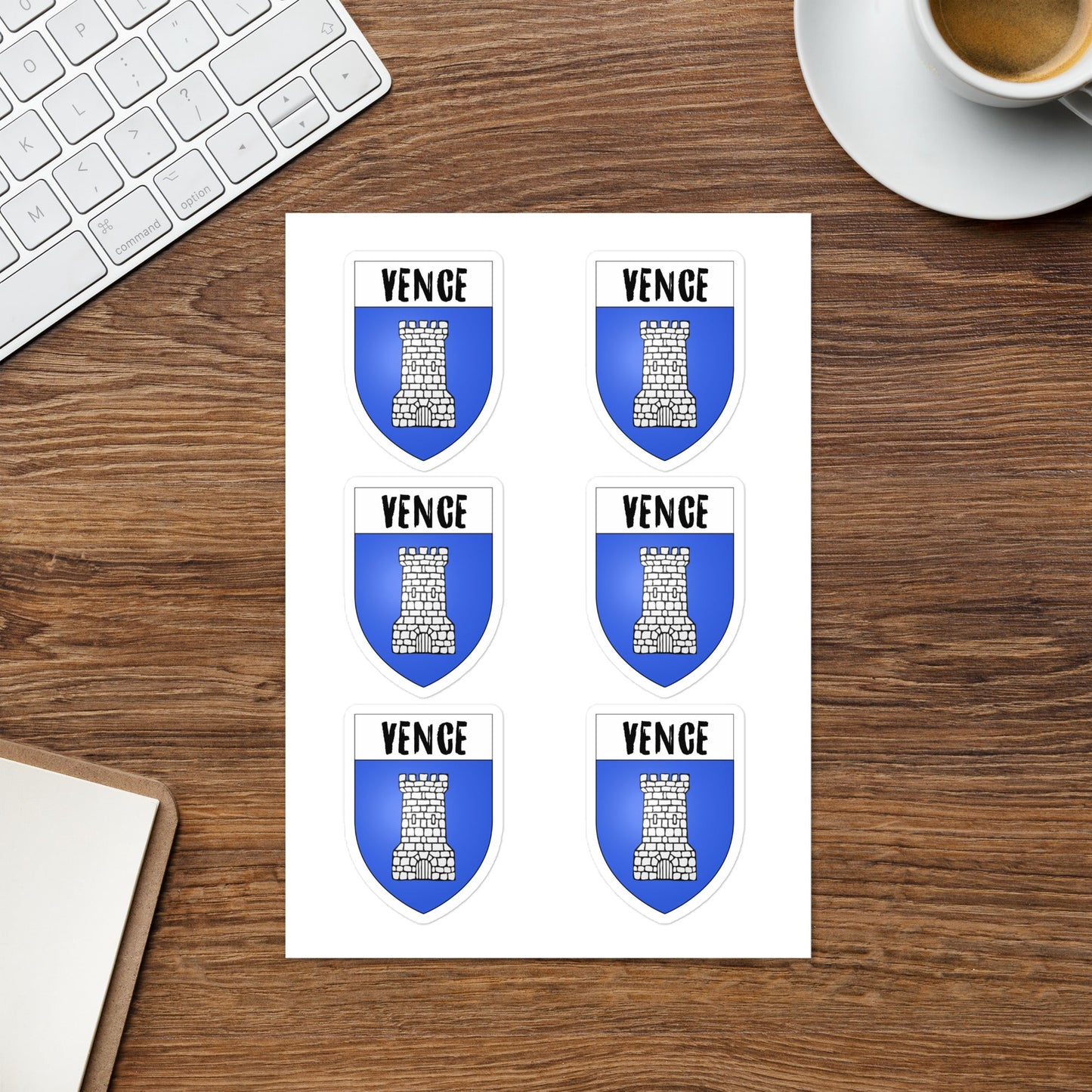 Vence Coat of Arms sticker sheet - 6 pieces