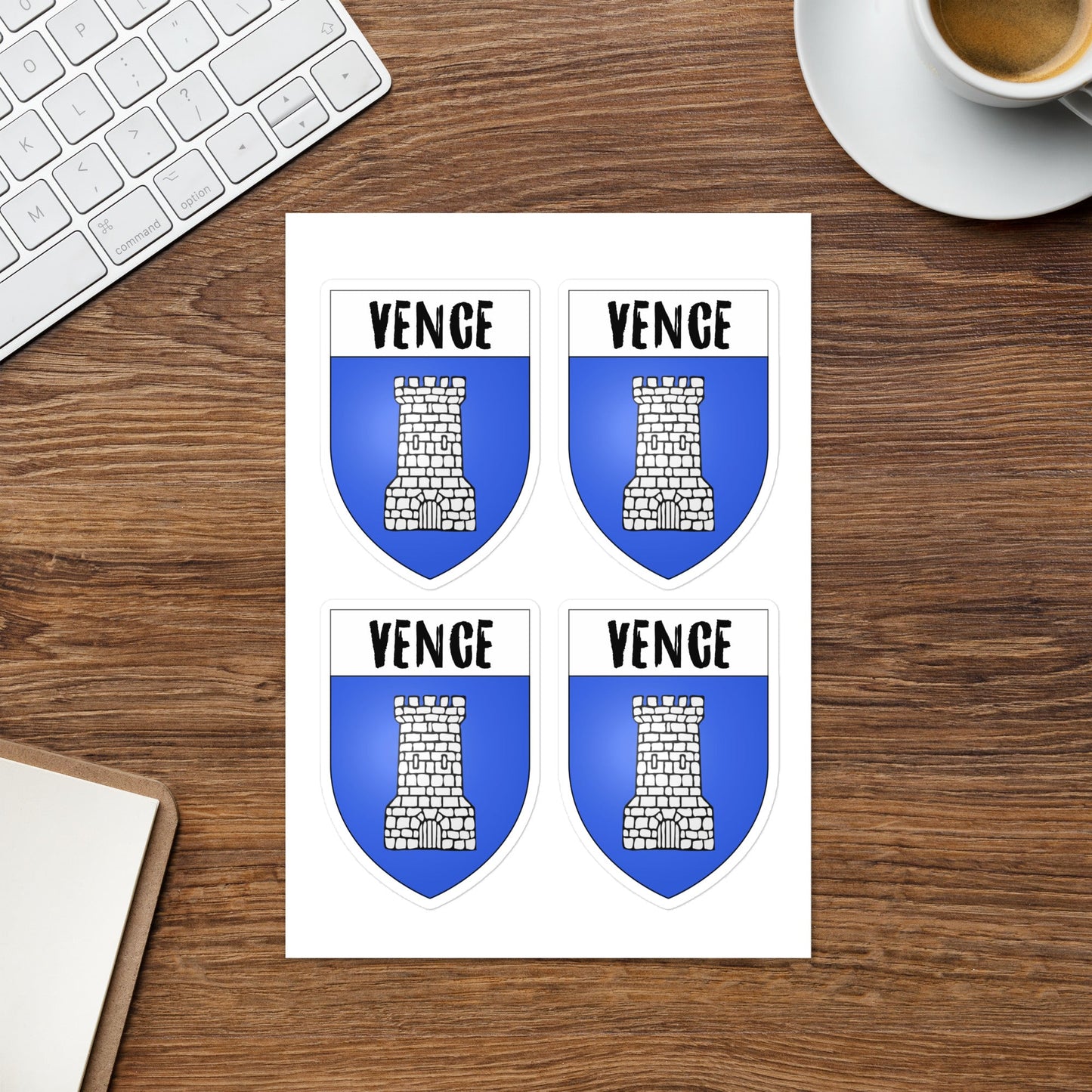 Vence Cote of Arms sticker sheet - 4 pieces