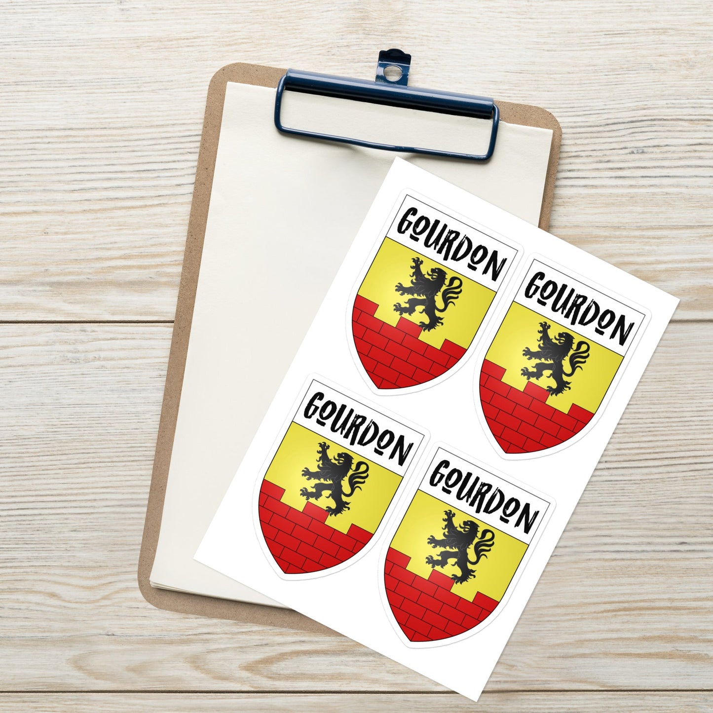 Gourdon Coat of Arms stickers - 4 pieces