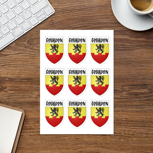 Gourdon Coat of Arms stickers - 9 pieces